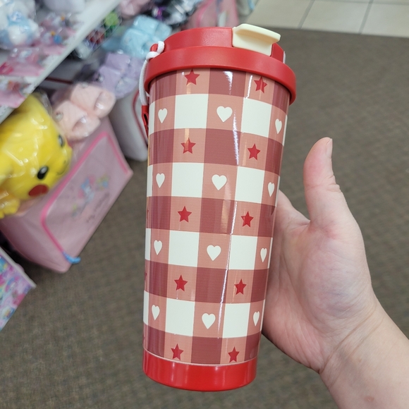 Brand New Sanrio Hello Kitty 520ml Thermal Cup Red Plaid - Picture 4 of 15
